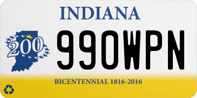 IN license plate 990WPN