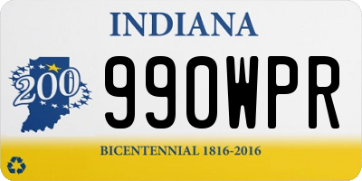 IN license plate 990WPR