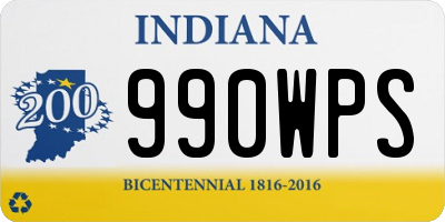 IN license plate 990WPS