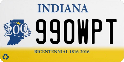 IN license plate 990WPT