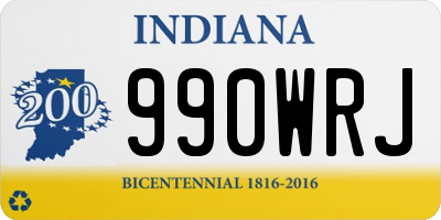 IN license plate 990WRJ