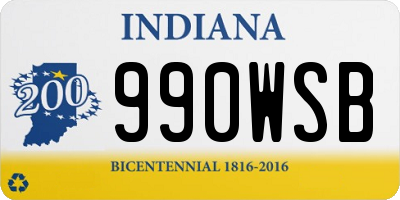 IN license plate 990WSB