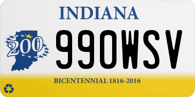 IN license plate 990WSV