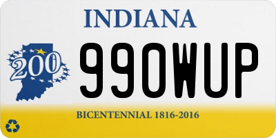 IN license plate 990WUP