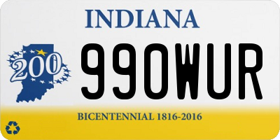 IN license plate 990WUR