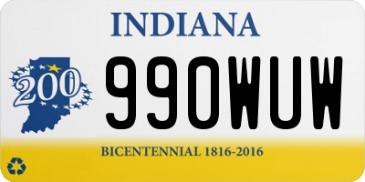 IN license plate 990WUW