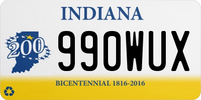 IN license plate 990WUX