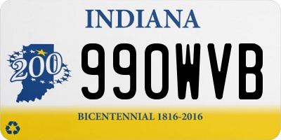 IN license plate 990WVB