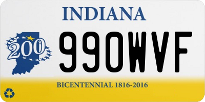 IN license plate 990WVF