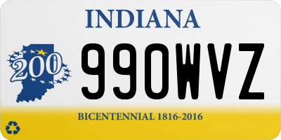 IN license plate 990WVZ