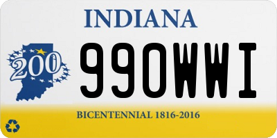 IN license plate 990WWI