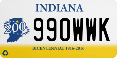 IN license plate 990WWK