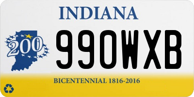 IN license plate 990WXB