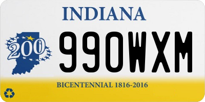 IN license plate 990WXM