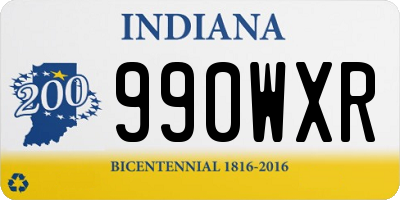 IN license plate 990WXR