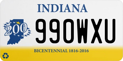 IN license plate 990WXU