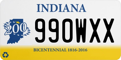 IN license plate 990WXX