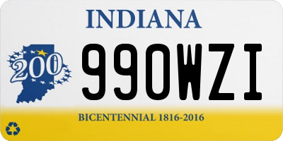 IN license plate 990WZI