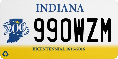 IN license plate 990WZM