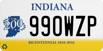 IN license plate 990WZP