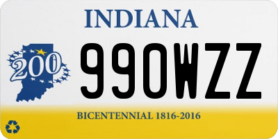 IN license plate 990WZZ