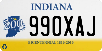 IN license plate 990XAJ