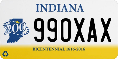 IN license plate 990XAX