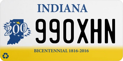 IN license plate 990XHN