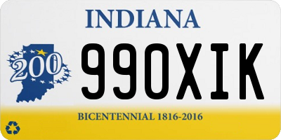 IN license plate 990XIK