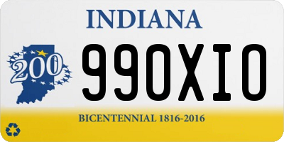 IN license plate 990XIO