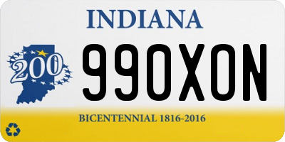 IN license plate 990XON