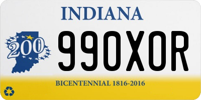 IN license plate 990XOR