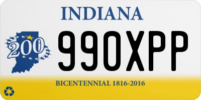 IN license plate 990XPP