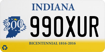 IN license plate 990XUR