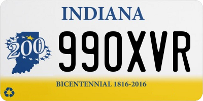 IN license plate 990XVR