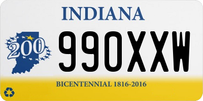 IN license plate 990XXW