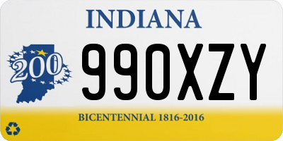 IN license plate 990XZY