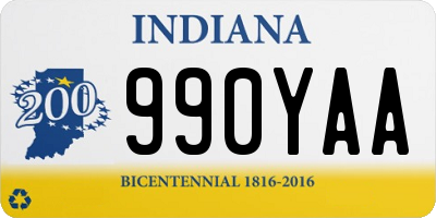 IN license plate 990YAA