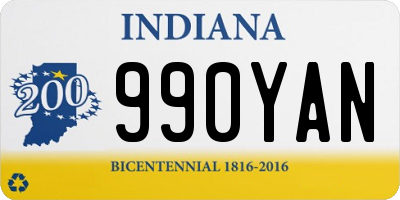 IN license plate 990YAN