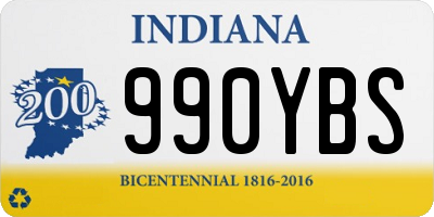 IN license plate 990YBS