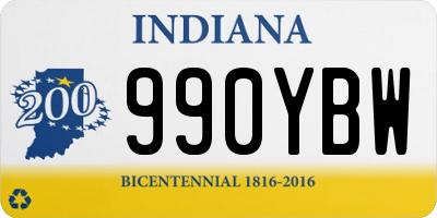IN license plate 990YBW