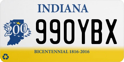 IN license plate 990YBX