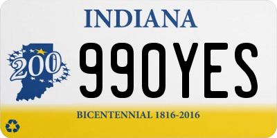 IN license plate 990YES