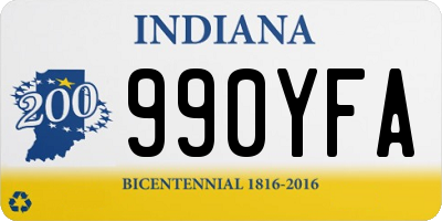 IN license plate 990YFA