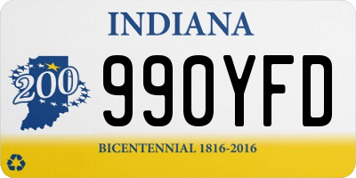 IN license plate 990YFD