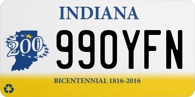 IN license plate 990YFN