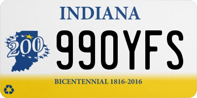 IN license plate 990YFS