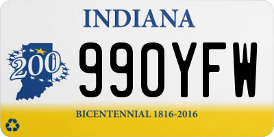 IN license plate 990YFW
