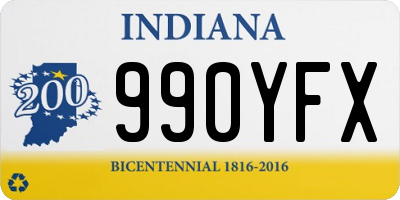 IN license plate 990YFX