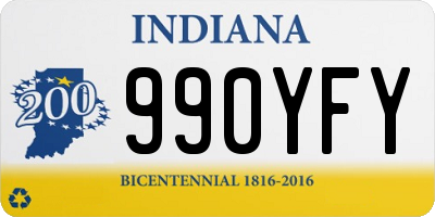 IN license plate 990YFY